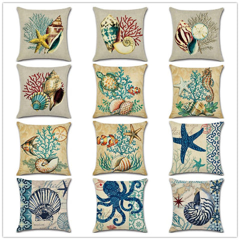 Marine Style Beach Pillow Case