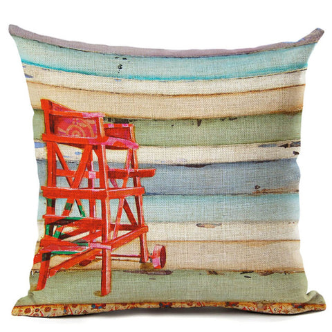 Beach Theme Pillow Cover