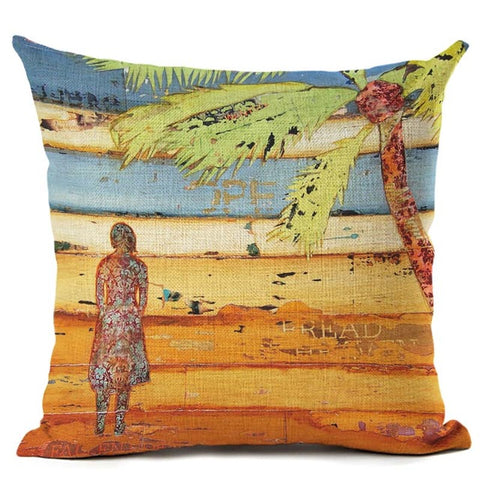 Beach Theme Pillow Cover