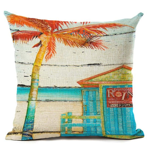 Beach Theme Pillow Cover