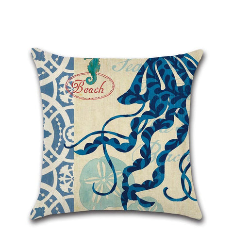 Marine Style Beach Pillow Case