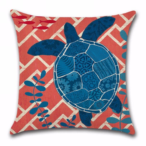 Ocean Cotton Linen Pillow Case