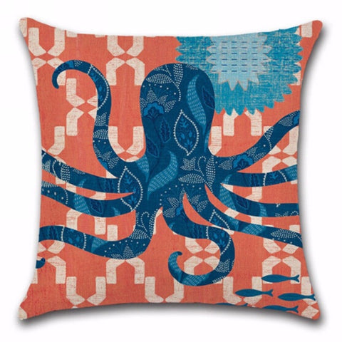 Ocean Cotton Linen Pillow Case