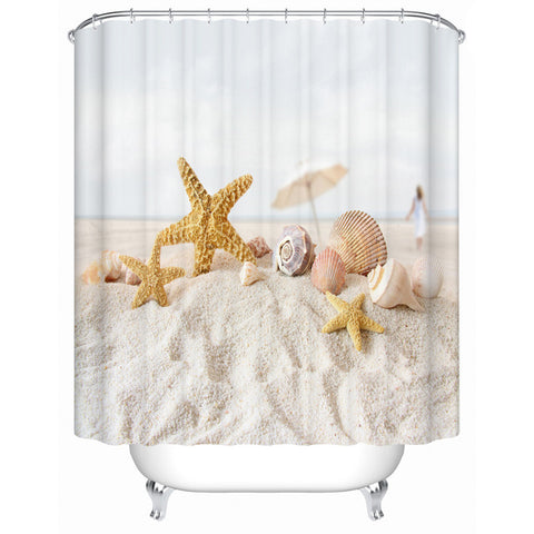 Starfish on The Beach Shower Curtains